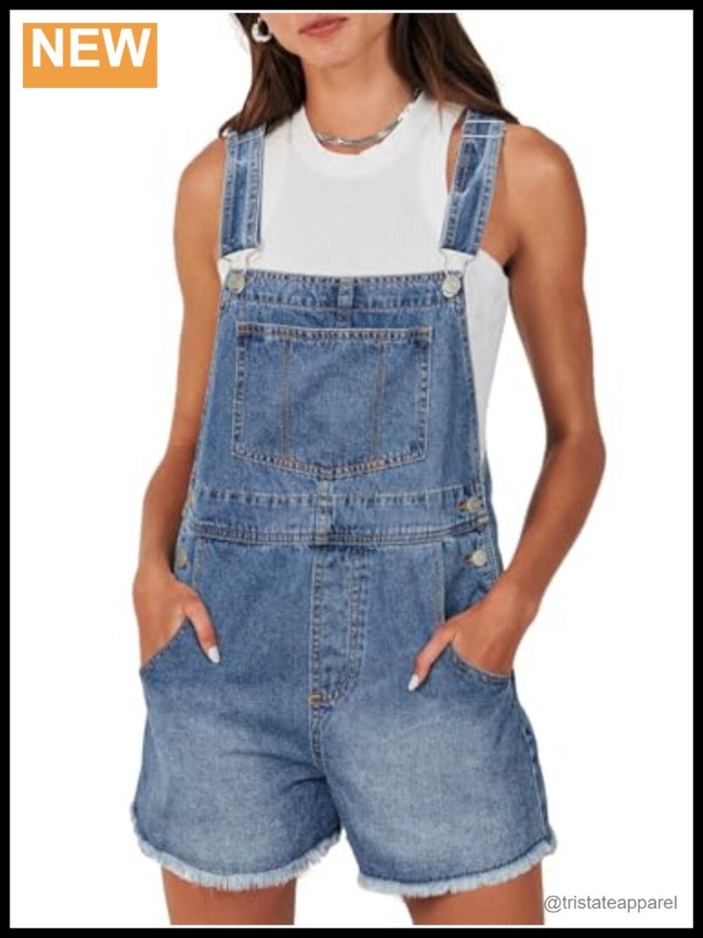 Denim Overall Shorts for Women Loose Fit Cotton Blend Romper with Pockets